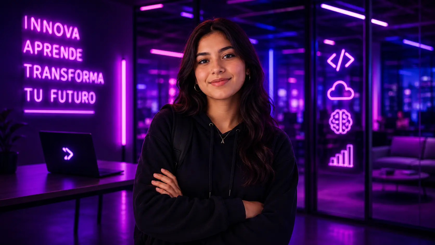 Estudiante usando una computadora portátil